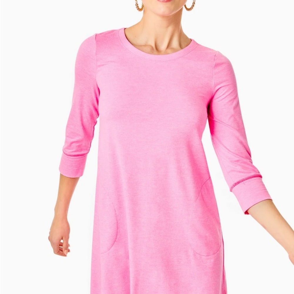 Lilly Pulitzer Vibrant Pink 3/4 Sleeve Dress size Large